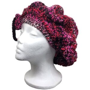 Hodgy Bonnet Handmade Crochet Colorful Strawbery Jam Adjustable with Tie M/L